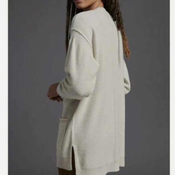 Anthropologie Pilcro Kelly Boyfriend 100% Cashmere Slouchy Cardigan Size S - Picture 4 of 15